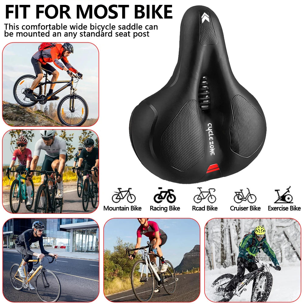 Hollow Breathable Bicycle Saddle - Shock Absorbing Comfortable MTB Road Bike Seat for Men & Women