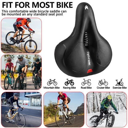Hollow Breathable Bicycle Saddle - Shock Absorbing Comfortable MTB Road Bike Seat for Men & Women