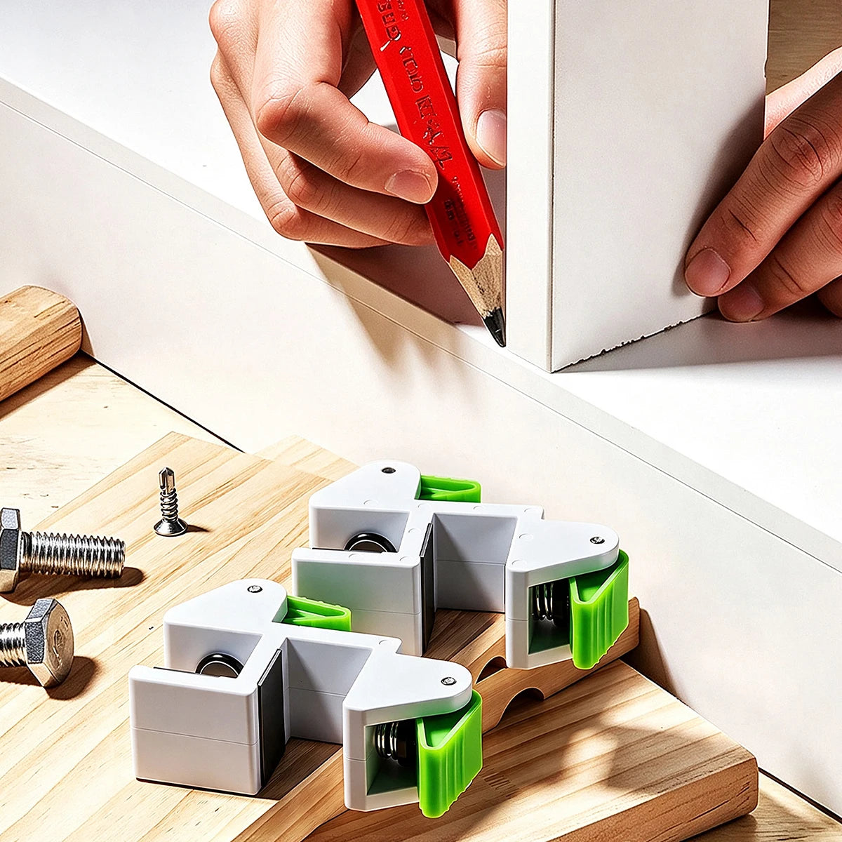 Cabinet Filler Marker Quick Clamp - Woodworking Tool for Kitchen Cabinets, Wardrobes & Carpentry Installation
