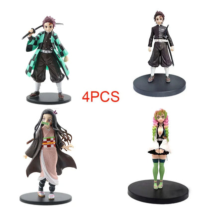 Anime Demon Slayer Kimetsu No Yaiba Action Figures – Tanjirou, Nezuko, Zenitsu & Inosuke PVC Model Toys