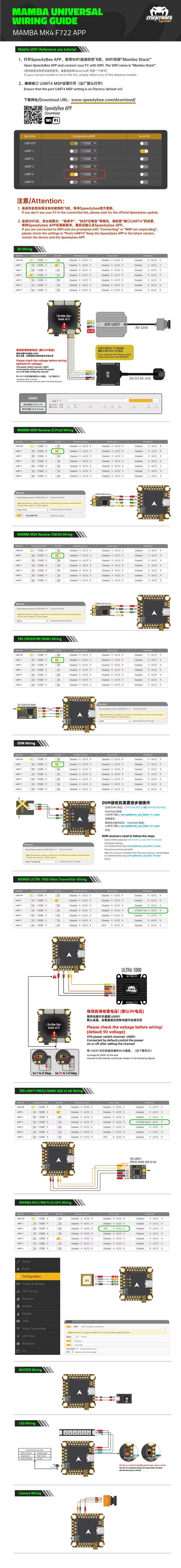 Diatone MAMBA F722 APP MK4 Flight Controller Stack — F7 4-in-1 BLHeli32 45A/55A/65A ESC 6S DShot1200 for FPV Drone