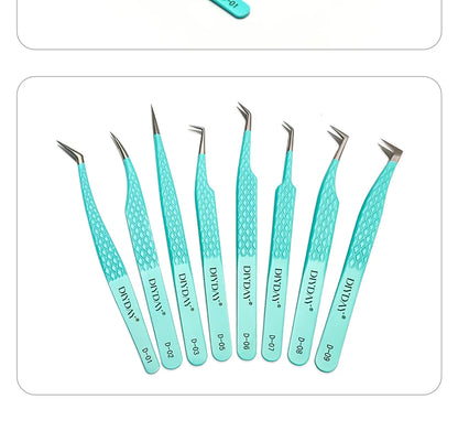 DIYDAY Anti-Slip Tweezers — High-Density Fiber Tip for Eyelash Extensions & Eyebrow Precision Beauty Tools