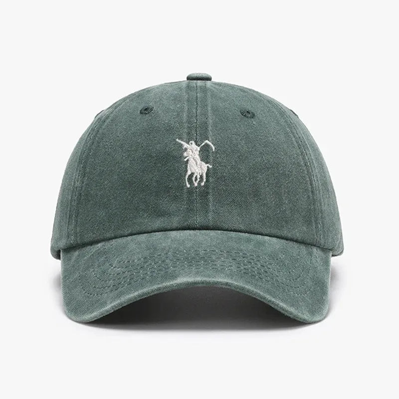 Washed Cotton Baseball Hat - Adjustable Soft Sunshade Cap with Printed Design for Men Women Boys and Girls