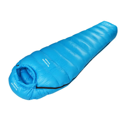 Winter Down Sleeping Bag for Adults – Mummy Style White Goose Down, Warm & Three-Season Camping Bag