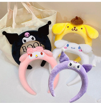 Sanrio Cartoon Hairband – Kuromi, My Melody, Pom Pom Purin & Cinnamoroll Plush Headband, Cute Hair Accessories for Girls Gift