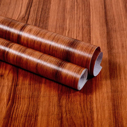 Self-Adhesive Waterproof Wood Grain Vinyl Wallpaper Roll – PVC Wall Sticker for Furniture Renovation & Bedroom Home Decor