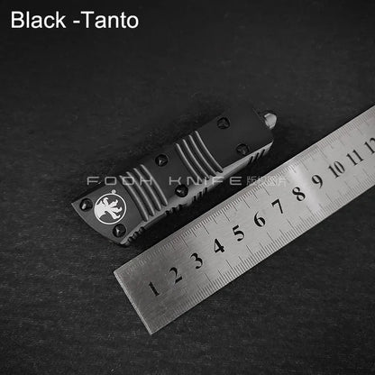 FOOH KNIFE STUDIO TROODON-M Mini Tactical Knife – High-End D2 Steel Blade with CNC 6061 Aluminum Handle EDC Tool Comb