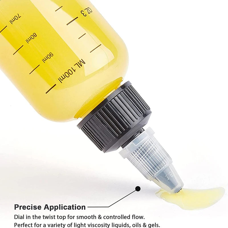 30ml-500ml Empty Hair Dye Bottles — Measured Twist Cap Refillable Squeeze Containers