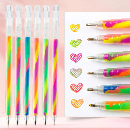 6/12/18-Piece Glitter Gel Highlighter Pen Set - 1.2mm Vibrant Color Pens for Journals, DIY Crafts and Greeting Cards