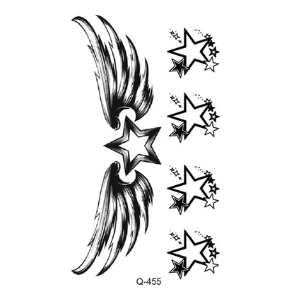 Waterproof Temporary Tattoo Stickers - Mini Black Rose, Butterfly, Arrow, Flower, Wings, Maori, and Snake Designs for Wrist and Neck