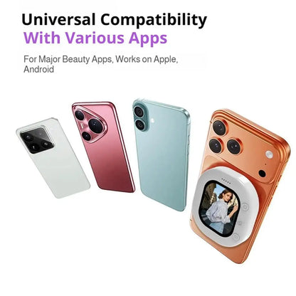 Mini Wireless Magnetic Phone Screen Projector - Rear Camera Selfie Monitor for Vlog & Live Streaming