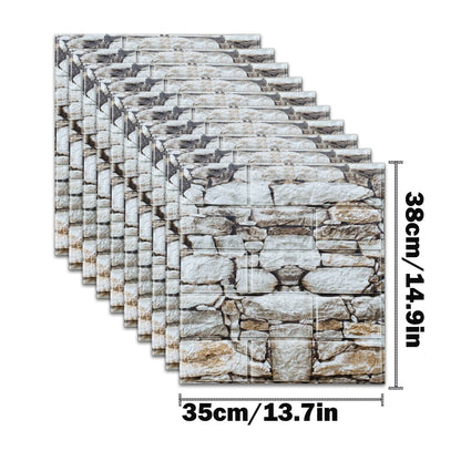 10pcs 3D Foam Wall Stickers – Self-Adhesive Waterproof Peel-and-Stick Brick Wallpaper for Interior Decoration