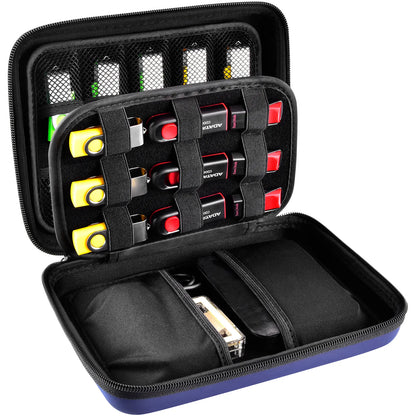 USB Flash Drive Case - Thumb Drive Holder Organizer - Memory Card Storage Bag for SD SDXC SDHC Cards - Electronic Accessories Box