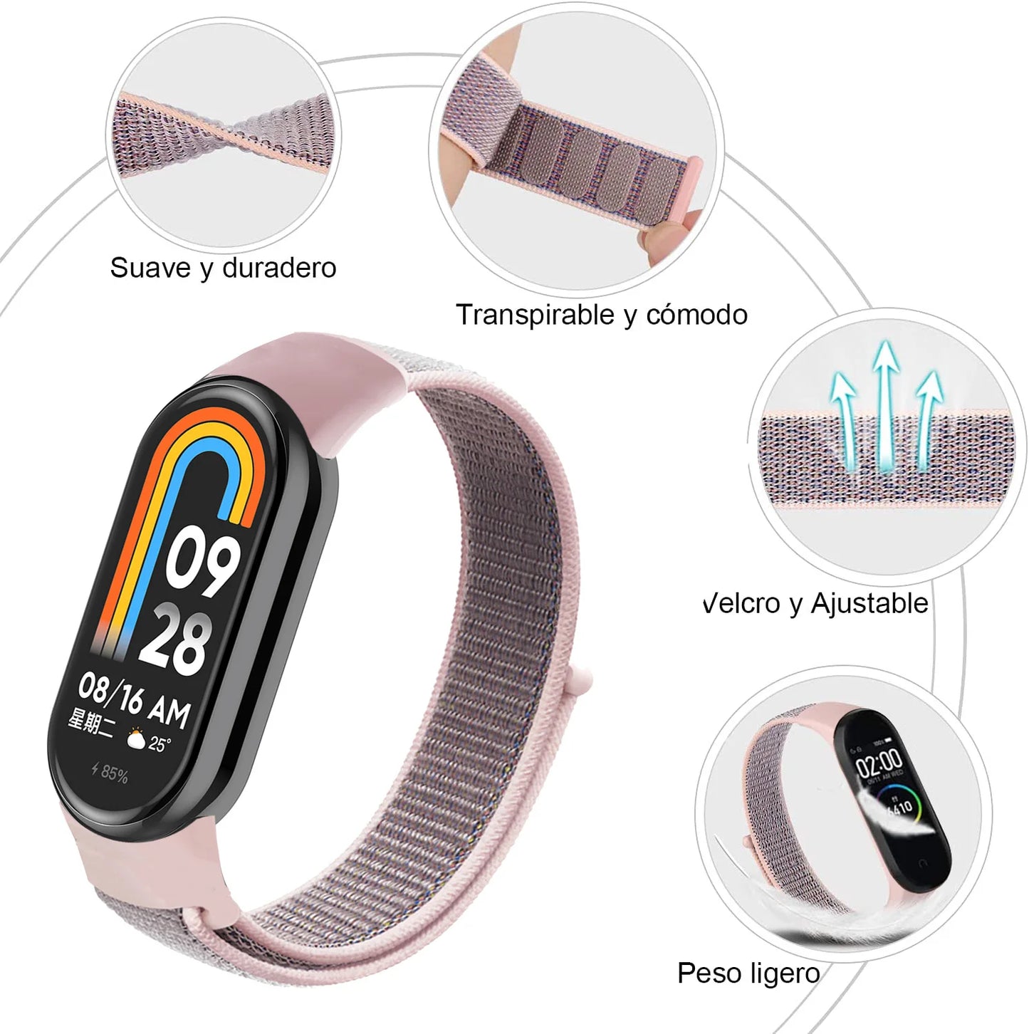 Nylon Loop Strap for Xiaomi Mi Band 9 & 8 NFC – Sport Replacement Wristband for Mi Band 7 6 5 4 3