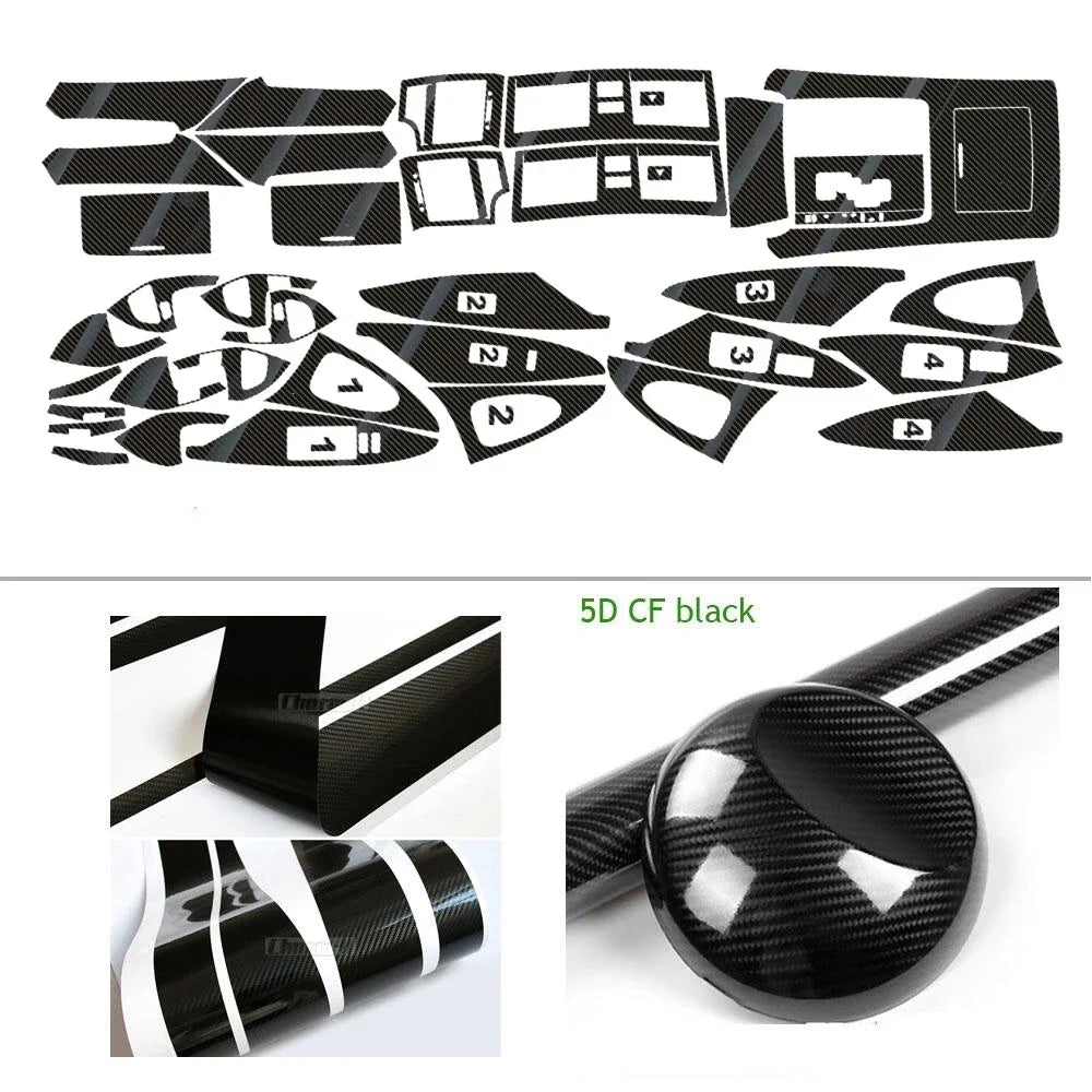 Toyota Camry Aurion XV40 2007-2011 Center Console Trim Decals - Carbon Fiber Interior Molding Sticker Set