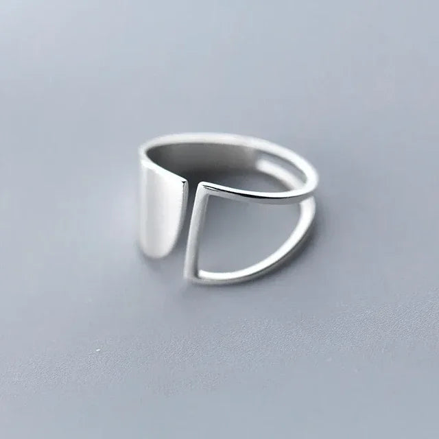 925 Sterling Silver Geometric Ring — BF CLUB Fashion Handmade Ring for Women, Party & Christmas Gift