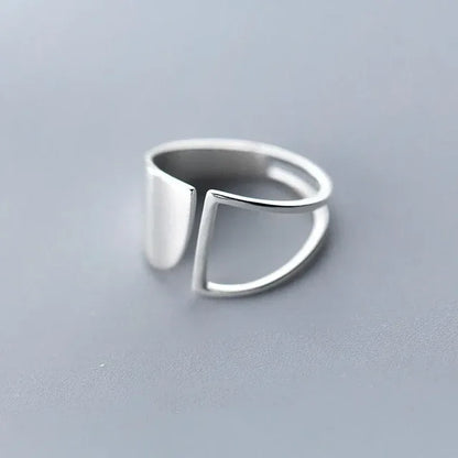925 Sterling Silver Geometric Ring — BF CLUB Fashion Handmade Ring for Women, Party & Christmas Gift