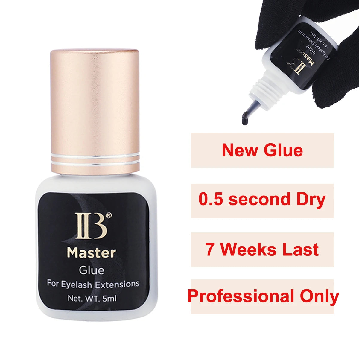 Original IB Lash Glue Super Plus Hyper Bond - I-Beauty Eyelash Extension Adhesive, Long Lasting & Fast Dry, Korea
