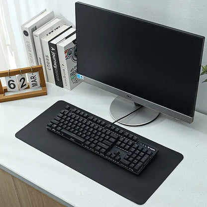 PU Leather Desk Mouse Pad – Waterproof Non-Slip Gaming & Office Keyboard Mat, Solid Color Computer Desk Mat Protector