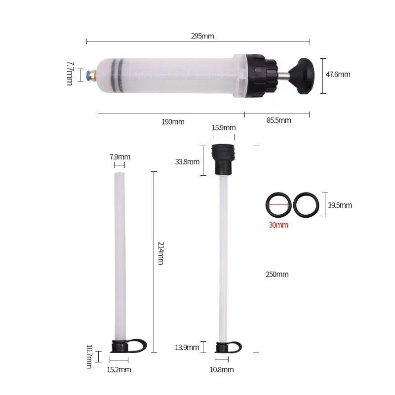 200cc/500cc Fuel Transfer Syringe Pump - Manual Oil & Brake Fluid Extractor