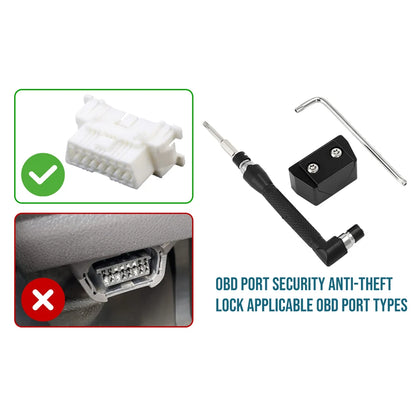 OBD II Port Security Lock Kit — Anti-Theft Blocker for 1996+ Vehicles, OBD 2 Connector Protection