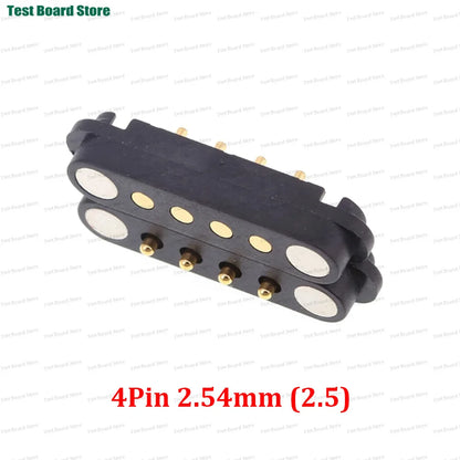 2A DC Magnetic Pogo Pin Connector - 2–8 Pin Spring-Loaded Male/Female Power Socket, 2.5/2.54/2.8mm Pitch, 1–5 Sets