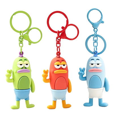 Bikini Bottom Ugly Fish Keychain - Colorful Cartoon Pendant for Car, Bag, and Festival Gifts