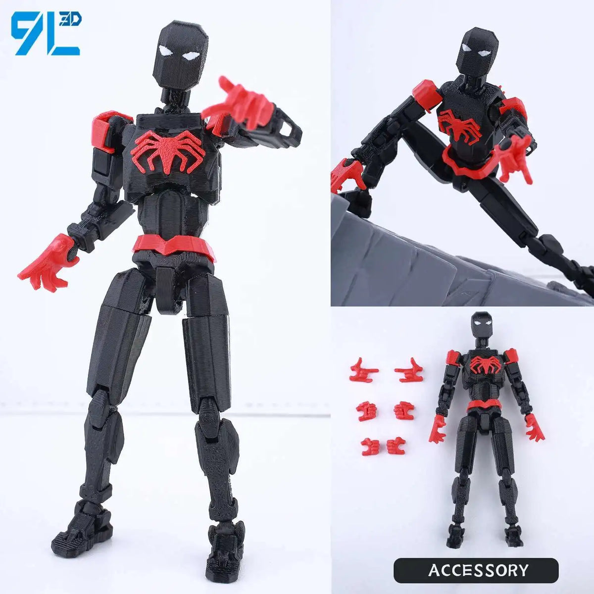 Venom Spider-Man Lucky13 Dummy13 Action Figure - 3D Printed T13 Multi-Jointed Anime Collectible Toy