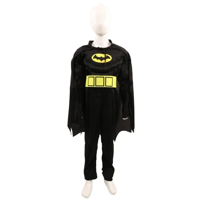 Kids Bat Superhero Costume - Black Halloween Cosplay Outfit for Boys, Masquerade & Comic Party Dress-Up