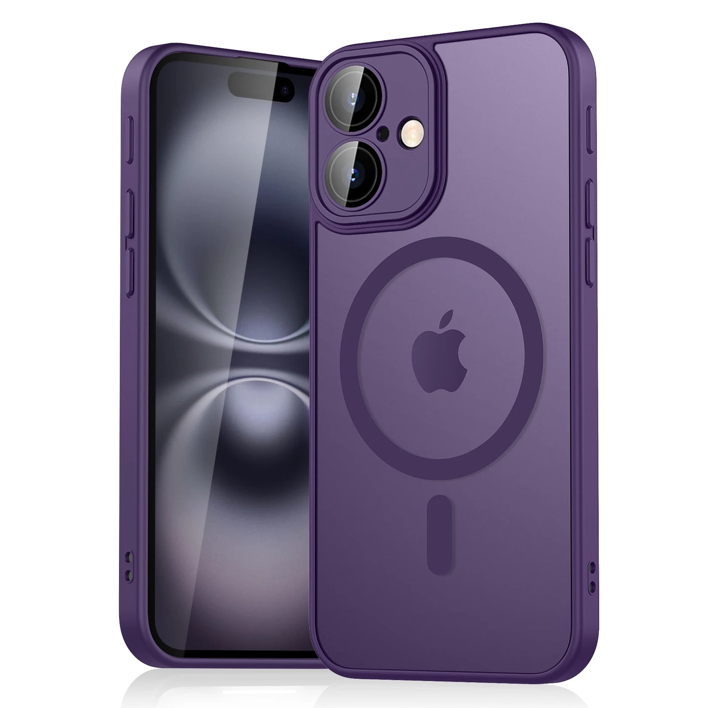 Luxury Magnetic Matte Translucent Armor Case for iPhone 11-16 - Shockproof MagSafe Wireless Charging Cover