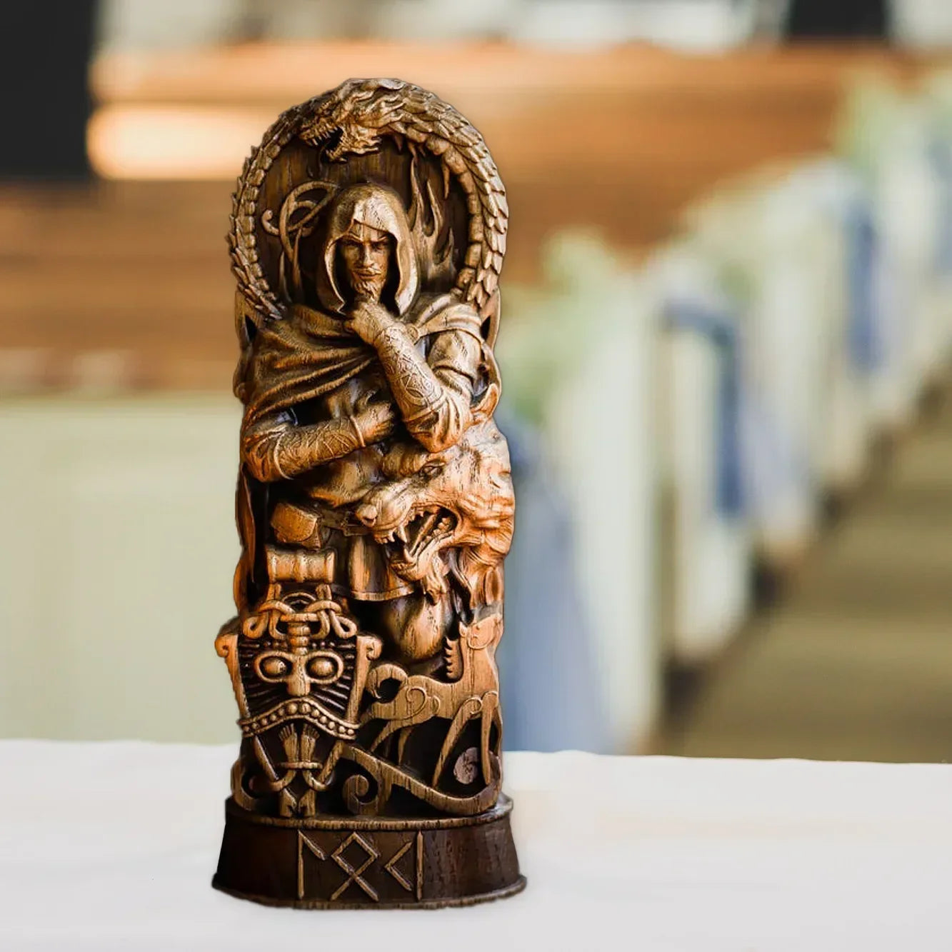 Nordic Gods Resin Figurine - Freya & Sol Viking God Sculpture Scandinavian Statue for Home Living Room Decor