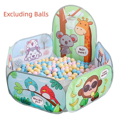 120cm Kids Playpen Ball Pit with Basketball Hoop - Portable Indoor and Outdoor Baby Playground Tent for Children