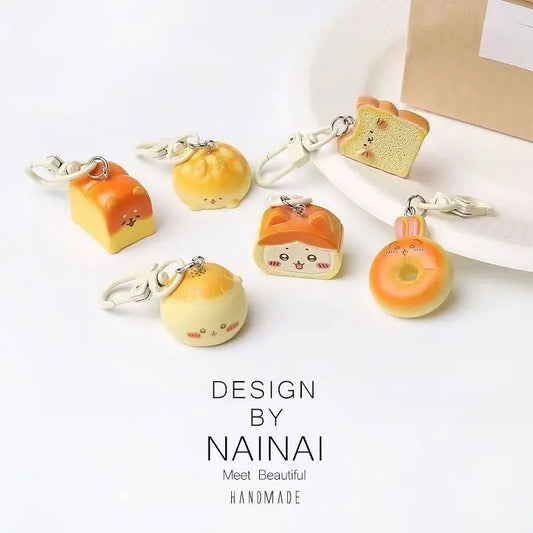 Chikawa Dessert Bread Keychain – Hachiware Usagi Rabbit Cute Foodie Backpack Pendant Accessory