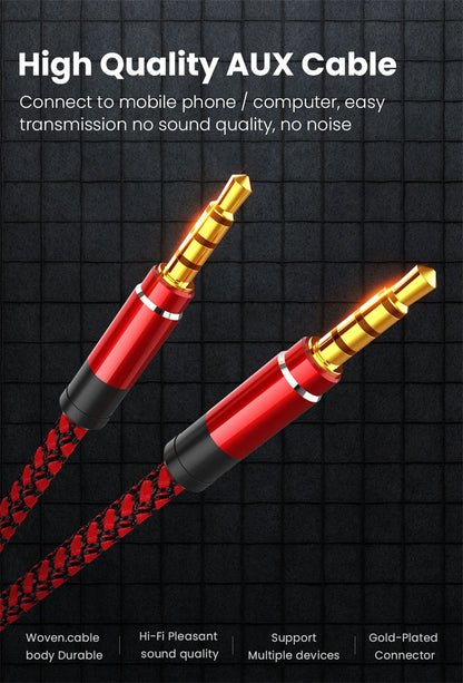 NNBILI 1.5M 3.5mm Audio Cable - Nylon Braid AUX Cable for Phone, MP3, Car Headset & Speaker Extension