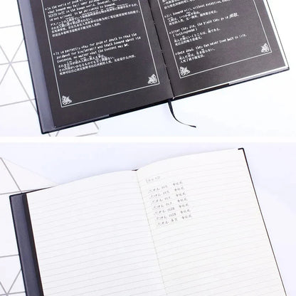 A5 Anime Notebook Set – Leather Journal, Feather Pen, Animation Art Writing Notepad, Christmas Gift