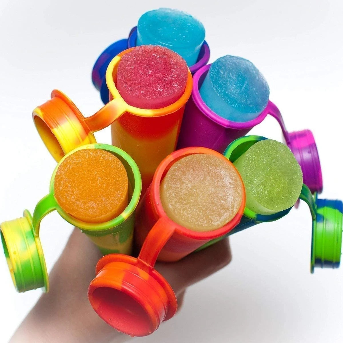 6PCS Reusable Popsicle Molds – Food-Grade Silicone Multi-Colored DIY Ice Cream & Frozen Pop Maker for Babies
