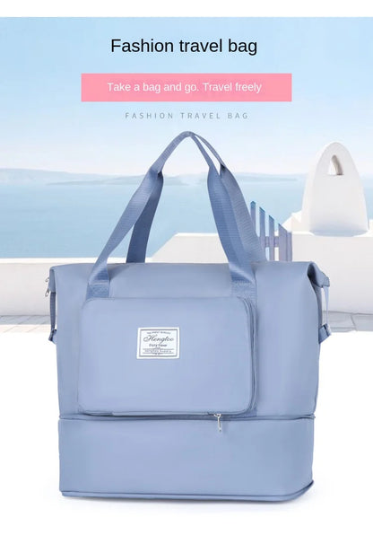 Large Capacity Travel Bag — Expandable, Waterproof, Foldable Luggage Organizer