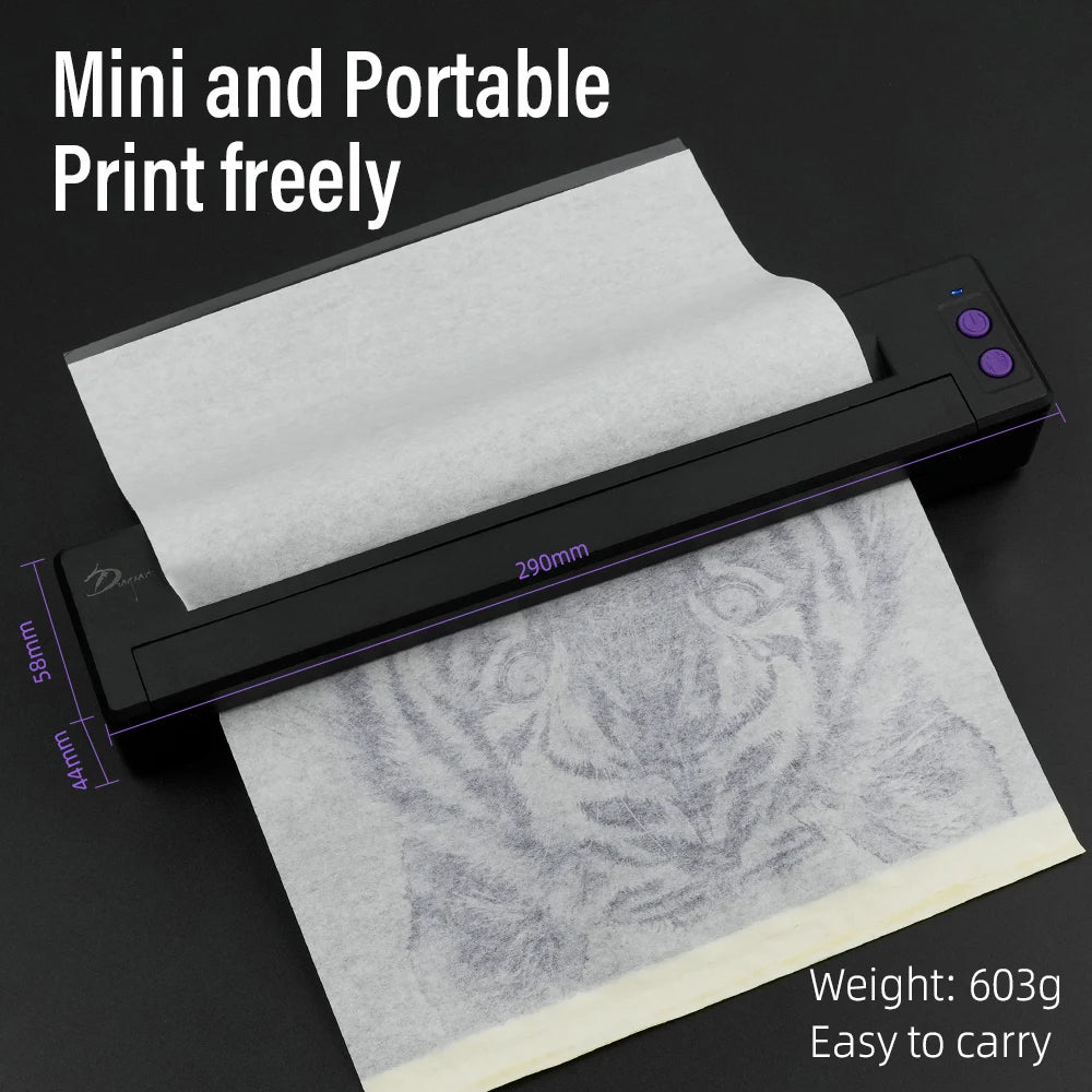 P19 Tattoo Transfer Wireless Stencil Printer – Automatic Fast Printing Portable Device for Small Businesses