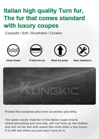 KUNGKIC Italian Top Suede Reading Light Frame Trim Stickers for Tesla Model 3 Highland 2024+ – Car Interior Decor Accessories