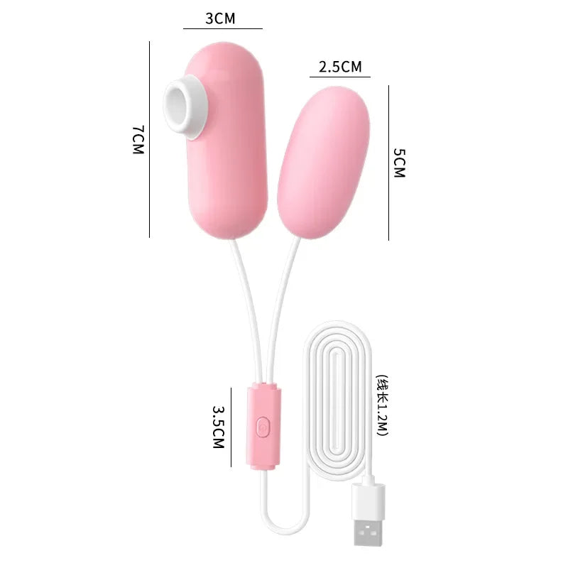USB Rechargeable Dual-Stimulation Vibrator - Compact Intimate Massager for Adult Women with Clitoral Suction and Vibration Functions