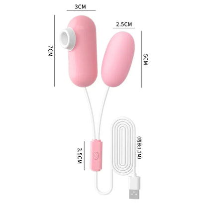 USB Rechargeable Dual-Stimulation Vibrator - Compact Intimate Massager for Adult Women with Clitoral Suction and Vibration Functions