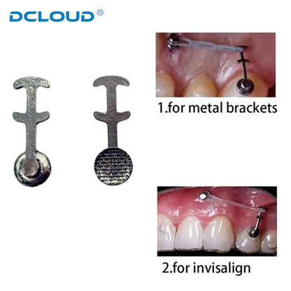 Orthodontic Lingual Button & Crimpable Hook Set – Metal Bondable Dental Traction Eyelets & Accessories for Dentistry Use