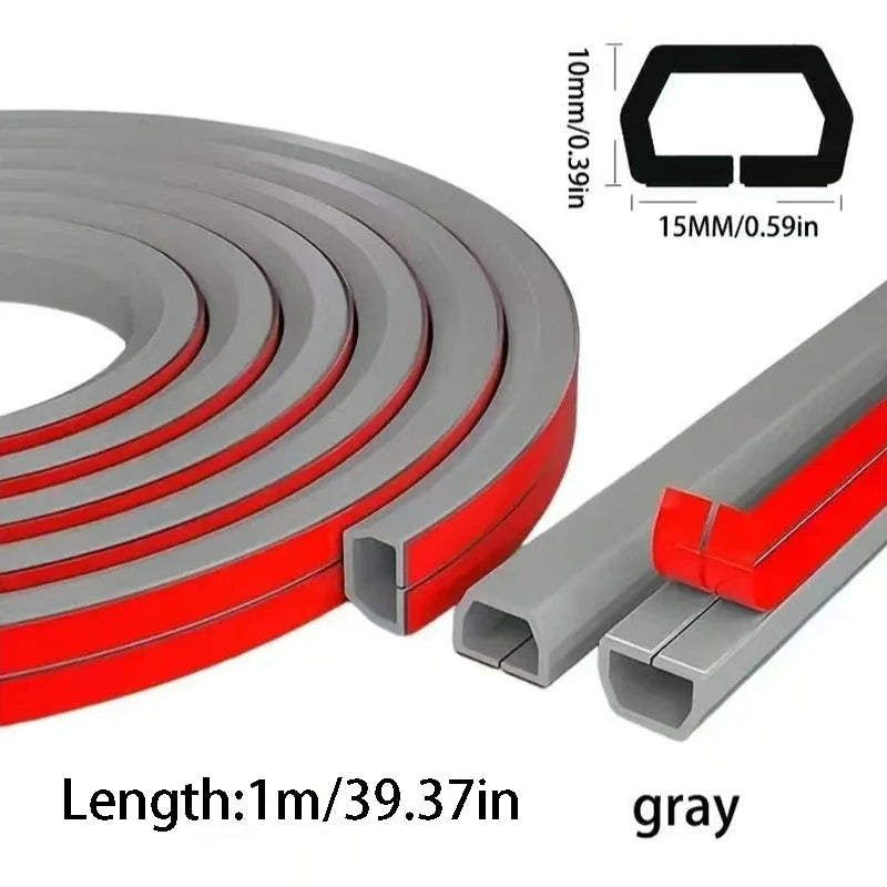 Cable Management Sleeve - 118" Self-Adhesive PVC Cord Hider for Wall & Floor, Insulated Wire Cover