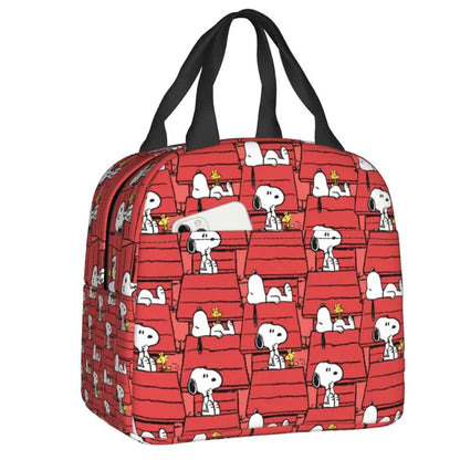 Custom Cute Snoopy Cartoon Insulated Lunch Tote Bag – Portable Thermal Cooler for Women, Work, School & Travel