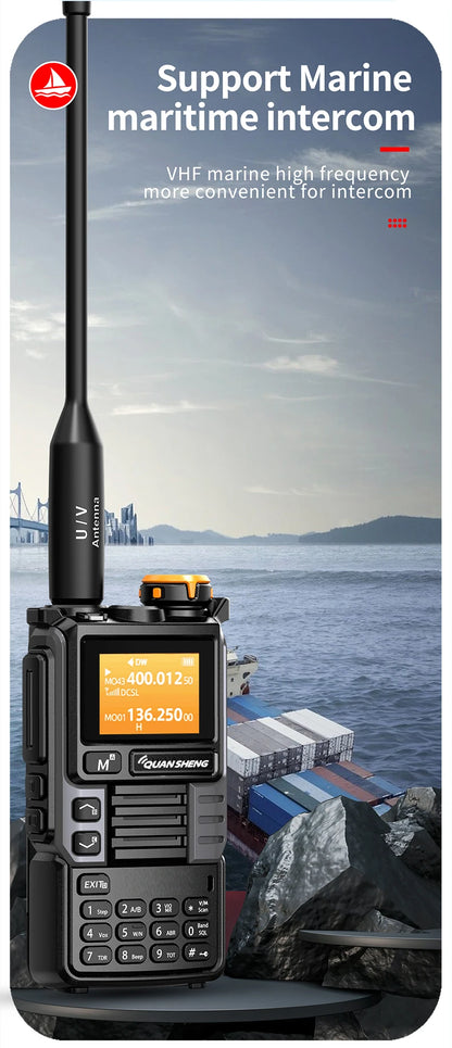 Quansheng UV-K6 Upgrade UV-K5 Interphone – 5W Air Band Radio, UHF/VHF, DTMF, FM Scrambler, NOAA Wireless Frequency with Type-C Charging