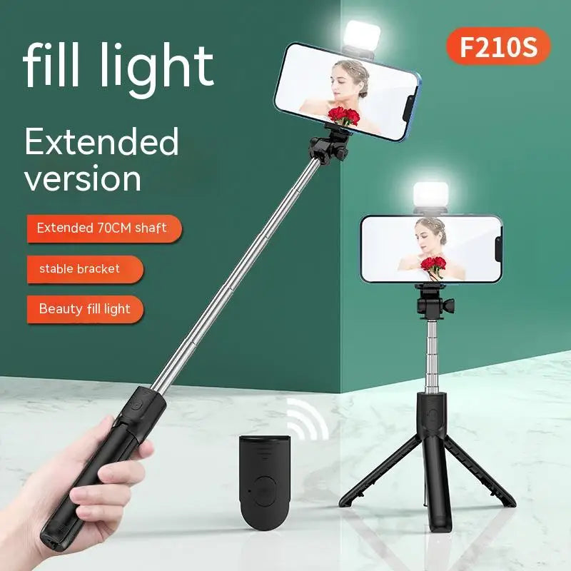 All-in-One Expandable iPhone Tripod Selfie Stick – Portable with Detachable Bluetooth Remote, Compatible with Smartphones