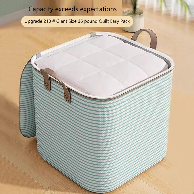 Large Capacity Non-Woven Storage Bag – Household Closet Organizer for Quilts, Clothes & Toys, Foldable Wardrobe Storage Solution