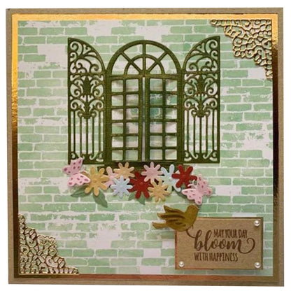 Windows Metal Cutting Die - Decorative Scrapbooking Craft Tool for Photo Albums, Paper Cards, and DIY Embossing