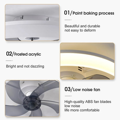 Simple LED Ceiling Fan Light with Remote Control - Infinite Dimming & 6 Wind Speeds, Chandelier Fan for Living Room & Bedroom