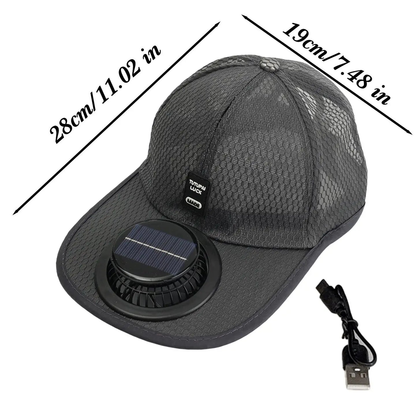 USB Fan Baseball Cap - Breathable Mesh Sun Protection Hat for Outdoor Summer Activities